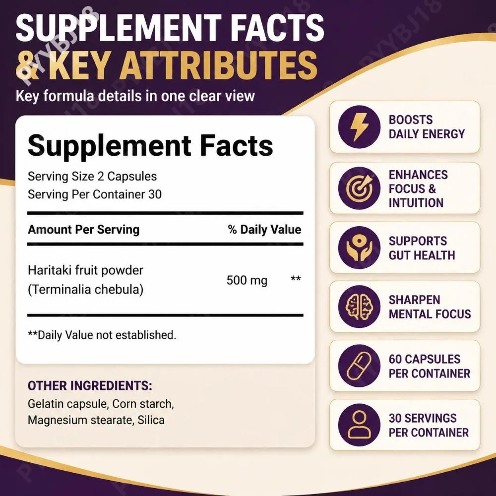 Pure Haritaki Digestive & Clarity Capsules