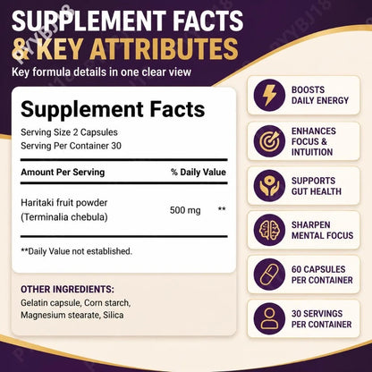 Pure Haritaki Digestive & Clarity Capsules
