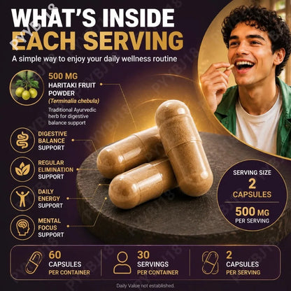 Pure Haritaki Digestive & Clarity Capsules